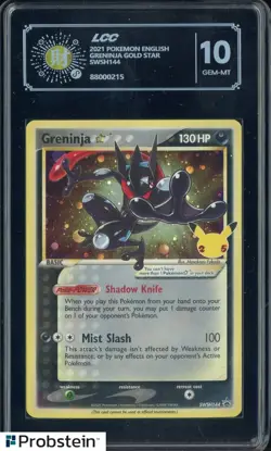 2021 Pokemon Celebrations BSP ETB #SWSH144 Greninja Gold Star LCC 10 GEM MINT - Image 1