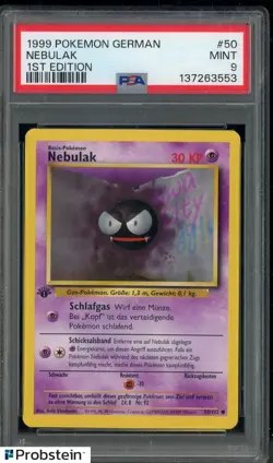 1999 Pokemon German 1st Edition #50 Nebulak PSA 9 MINT - Image 1
