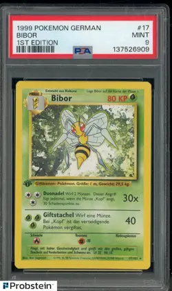 1999 Pokemon German 1st Edition #17 Bibor PSA 9 MINT - Image 1
