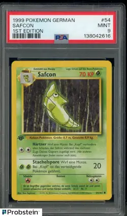 1999 Pokemon German 1st Edition #54 Safcon PSA 9 MINT - Image 1