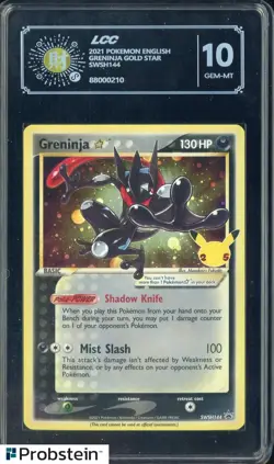2021 Pokemon Celebrations BSP ETB #SWSH144 Greninja Gold Star LCC 10 GEM MINT - Image 1