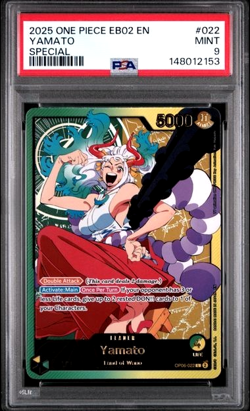 ONE PIECE YAMATO 2025 EB02 ANIME 25TH COLLECTION #022 SPECIAL PSA 9 - Image 1