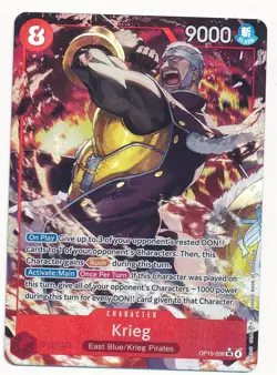2026 POKEMON ONE PIECE ADVENTURE ON KAMI'S ISLAND KRIEG #OP15-008 SR FOIL MINT - Image 1