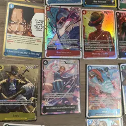 One Piece TCG English Lot 29 Cards Foils 1 Reg Luffy Boa Sabo Uta + More! - Image 2