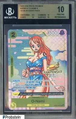 2025 One Piece Promos #OP06101 O-Nami Championships 25-26 Event Pack BGS 10 - Image 1