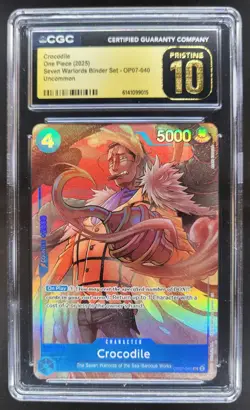 2025 ONE PIECE CROCODILE SEVEN WARLORDS OP07-040 CGC 10 PRISTINE B PT - Image 1