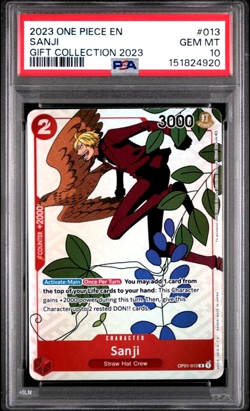 ONE PIECE SANJI 2023 GIFT COLLECTION 2023 #013 PSA 10 - Image 1