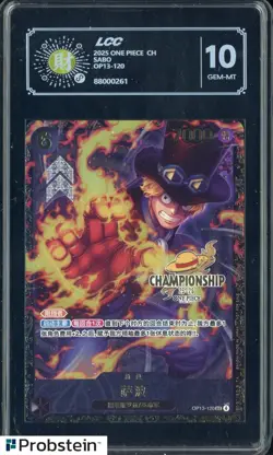 2025 One Piece Chinese OP13-120 Championship 25-26 Sabo LCC 10 GEM MINT - Image 1