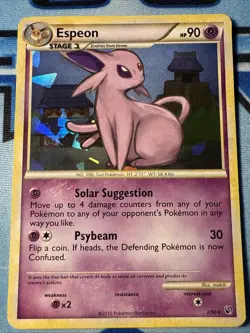 Espeon - 2/90 - Shattered Holo Rare - Pokemon Heartgold Soulsilver Eeveelution - Image 1