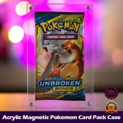 Pokemon 1 Slots Acrylic Magnetic TCG Booster Trading Card Pack Protecting Case - Image 1