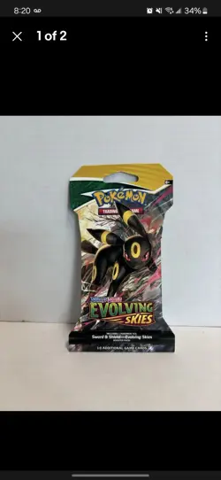 POKEMON EVOLVING SKIES SLEEVED BOOSTER PACK - UMBREON ART - FACTORY SEALED - Image 1