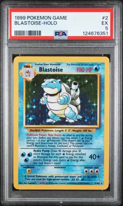 1999 POKEMON BASE SET UNLIMITED #2 BLASTOISE-HOLO PSA 5 - JUST GRADED - Image 1