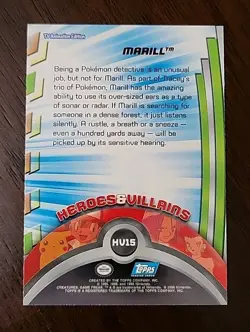 LP! Pokemon Topps Marill HV15 Heroes & Villains Blue Logo - Image 2