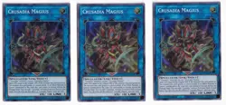 YUGIOH CRUSADIA MAGIUS CYHO-EN042 X3 SUPER LIGHT PLAYED - Image 1