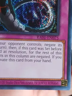 Infinite Impermanence Platinum Secret Rare 1st Edition RA01-EN075 Yugioh - Image 4