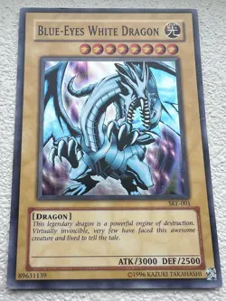 4x Yugioh Blue-Eyes White Dragon SKE-001 Unlimited Super Rare Holo - HP-NM - Image 1