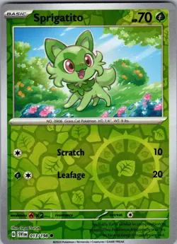 Sprigatito 013/198 Common Scarlet & Violet Pokemon Reverse Holo Near Mint - Image 1