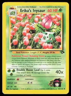 ERIKA'S IVYSAUR 41/132 VINTAGE UNCOMMON GYM CHALLENGE POKEMON HP - Image 1