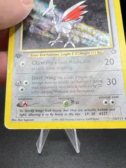 2000 Pokemon Neo Genesis 1st Edition Skarmory Holo #13/111 HP/DMG ZZ1 - Image 3