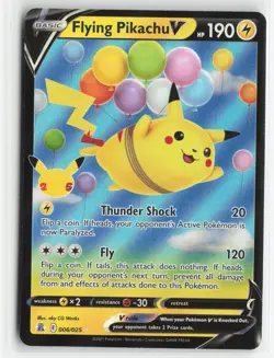 Flying Pikachu V 006/025 Holo Celebrations Pokemon Near Mint V Rare - Image 1
