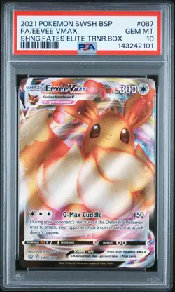 2021 POKEMON SWSH BLACK STAR PROMO #087 FULL ART/EEVEE VMAX PSA 10 - Image 1