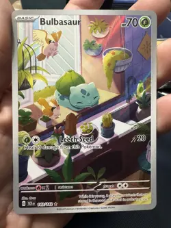Pokemon Bulbasaur 143/142 SV07: Stellar Crown Illustration Rare Full Art Holo NM - Image 1