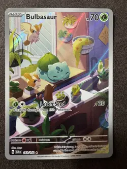 Pokemon Bulbasaur 143/142 SV07: Stellar Crown Illustration Rare Full Art Holo NM - Image 3