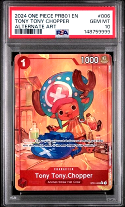 ONE PIECE TONY TONY CHOPPER 2024 PRB01-CARD THE BEST- #006 ALT ART PSA 10 - Image 1