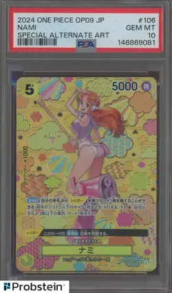 2024 One Piece OP09 Japanese Special Alternate Art #106 Nami PSA 10 GEM MINT - Image 1
