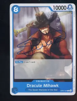 Steven John Ward Signed One Piece English OP07-044 Dracule Mihawk AUTO JSA - Image 1