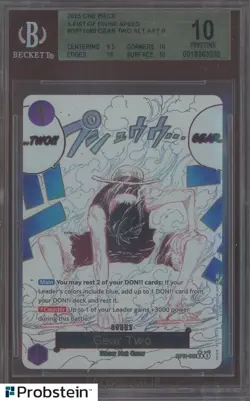 2025 One Piece A Fist of Divine Speed OP11080 Gear Two Monkey D Luffy BGS 10 - Image 1