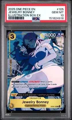 ONE PIECE JEWELRY BONNEY 2025 ILLUSTRATION BOX EX PROMOS #105 PSA 10 - Image 1