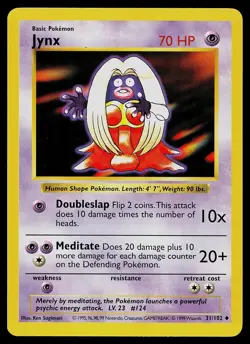 Pokemon Card - Jynx Base Set Shadowless 31/102 Uncommon - Image 1