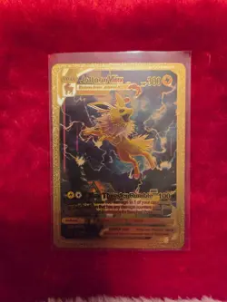 Pokemon Jolteon VMAX Gold Foil Fan Art Card - 300 HP - SWSH264 - Image 1