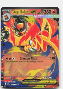 Fire Holo Mega Emboar ex 031/217/ASC ME: Ascended Heroes NM Pokemon Card - Image 1