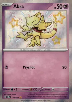 Abra - SV: Paldean Fates 148/091 Pokemon TCG Card Holo Foil NM - Image 1