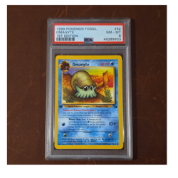 Pokemon 1999 Fossil Omanyte 1st Edition PSA 8 Regular #52/62 Common - Image 1