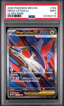 147252174 Mega Latias ex 2025 Pokemon Mega Evolution #163 Ultra Rare PSA 9 - Image 1