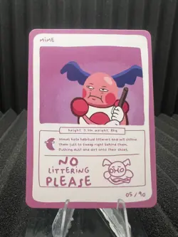 Mime (Mr. Mime) 5/90 - Pokedoodles Set 1 Fan Art - Pokemon - Image 1