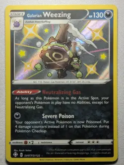Galarian Weezing SV077/SV122 Shiny Rare Shining Fates Shiny Vault Pokemon NM - Image 1