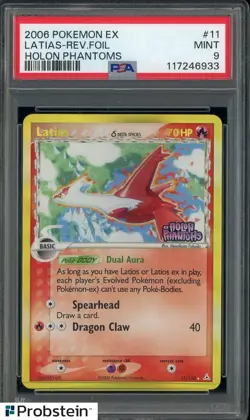 2006 Pokemon Ex Holon Phantoms #11 Latias Reverse Foil PSA 9 MINT - Image 1