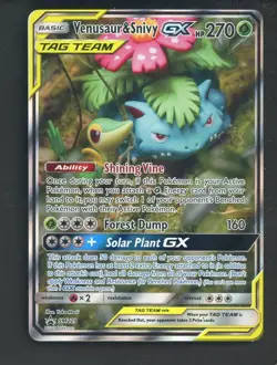 Pokemon TCG SM Black Star Promos SM229 Venusaur & Snivy GX - Image 1