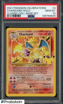 2021 Pokemon Celebrations Classic Coll. #4 Charizard Holo PSA 10 GEM MINT - Image 1