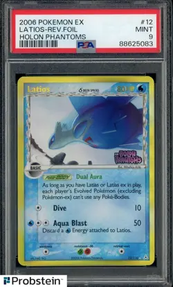 2006 Pokemon Ex Holon Phantoms #12 Latios Reverse Foil PSA 9 MINT - Image 1