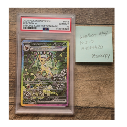 Pokemon Leafeon ex 144/131 Prismatic Evolutions SIR Holo PSA 10 EN - Image 1