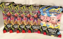 Pokemon Mega Evolution Perfect Order Booster Pack- Lot of 7 - Image 1
