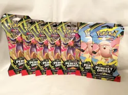 Pokemon Mega Evolution Perfect Order Booster Pack- Lot of 7 - Image 4