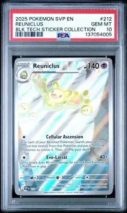 2025 POKEMON SVP EN-SV BLACK STAR PROMO #212 REUNICLUS PSA 10 - Image 1