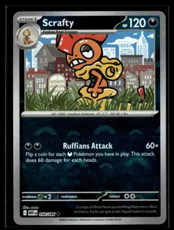 Scrafty 058/086 White Flare POKEBALL Uncommon Pokemon - Image 1