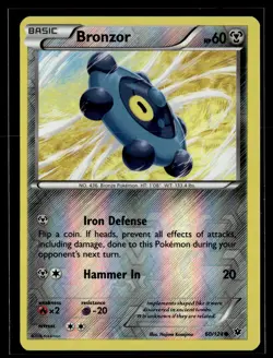 Bronzor 60/124 Fates Collide Reverse Holo Common Pokemon - Image 1